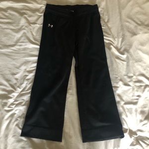 Black Wide Leg Semi Fitted Under Armor Sweatpants